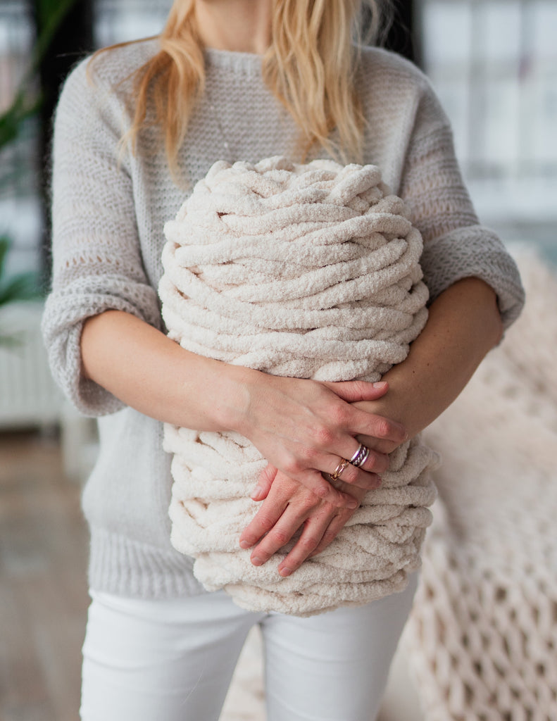 Diy Chunky Yarn Chenille Yarn Ball Beige 1156