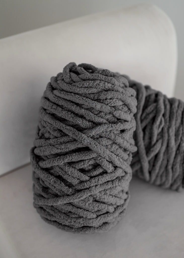 Diy Chunky Yarn Chenille Yarn Ball Graphite Grey 1142