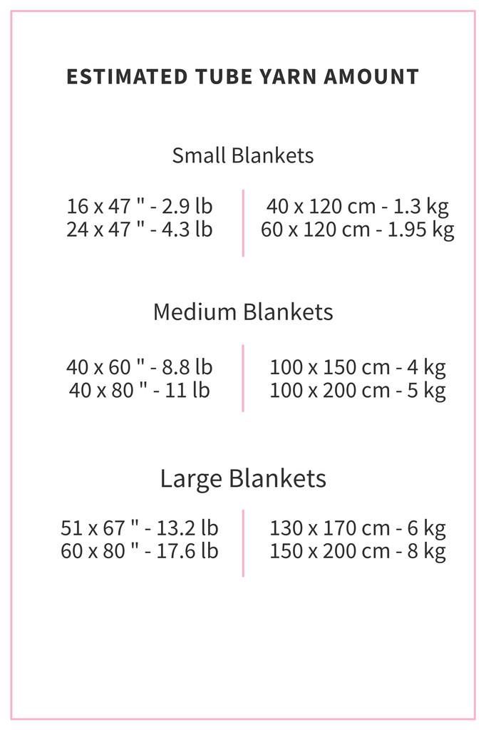 Tube yarn blanket, medium throw blanket 40”x60” (100x150 cm)