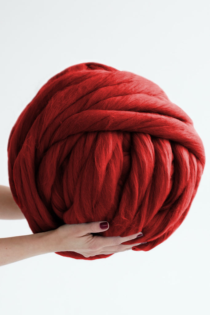 Super bulky yarn for arm knitting and arm crocheting , superfine merino wool,  beige.