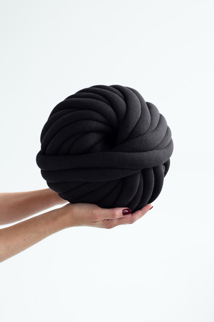 Cotton Tube Yarn Diy Chunky Yarn Arm Knitting Yarn Tube Yarn Ball Black 213