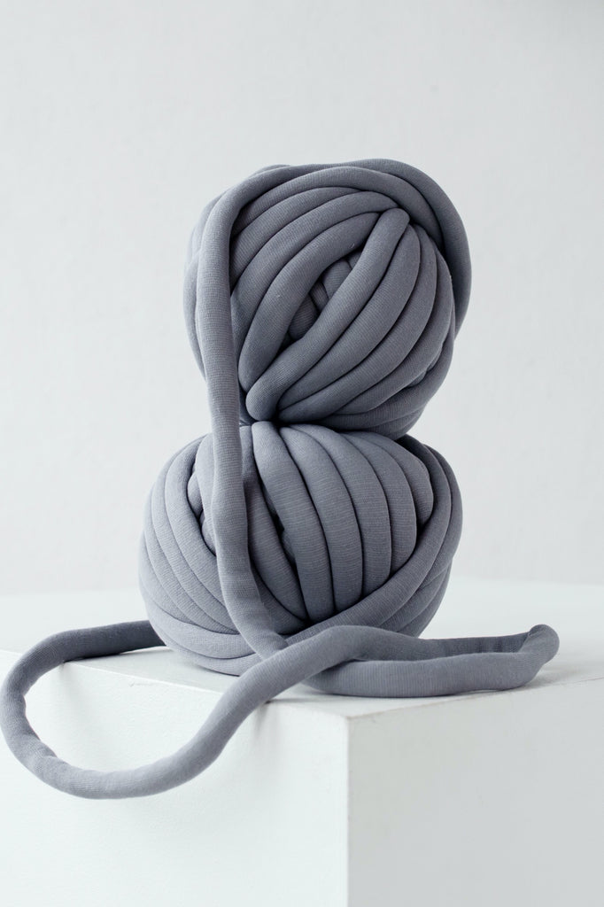 Cotton tube yarn, L: 45 m, dark grey, 100 g/ 1 ball