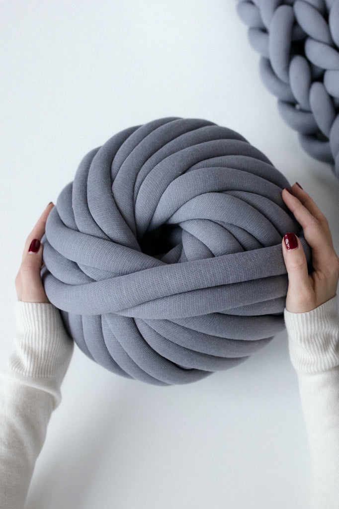 Dark Grey - Cotton Tube Yarns  Learn How To Arm Knit With Our DIY Kits —  Click and Craft