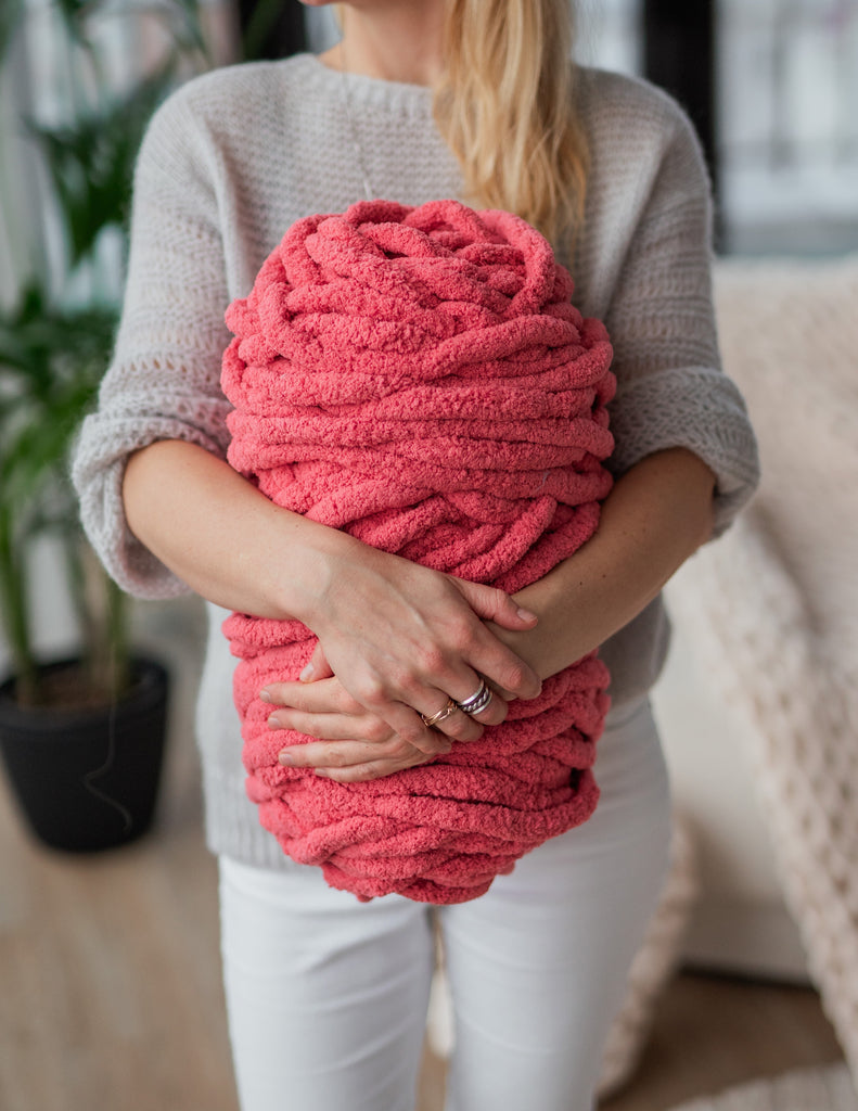 Diy Chunky Yarn Chenille Yarn Ball Pink 1159