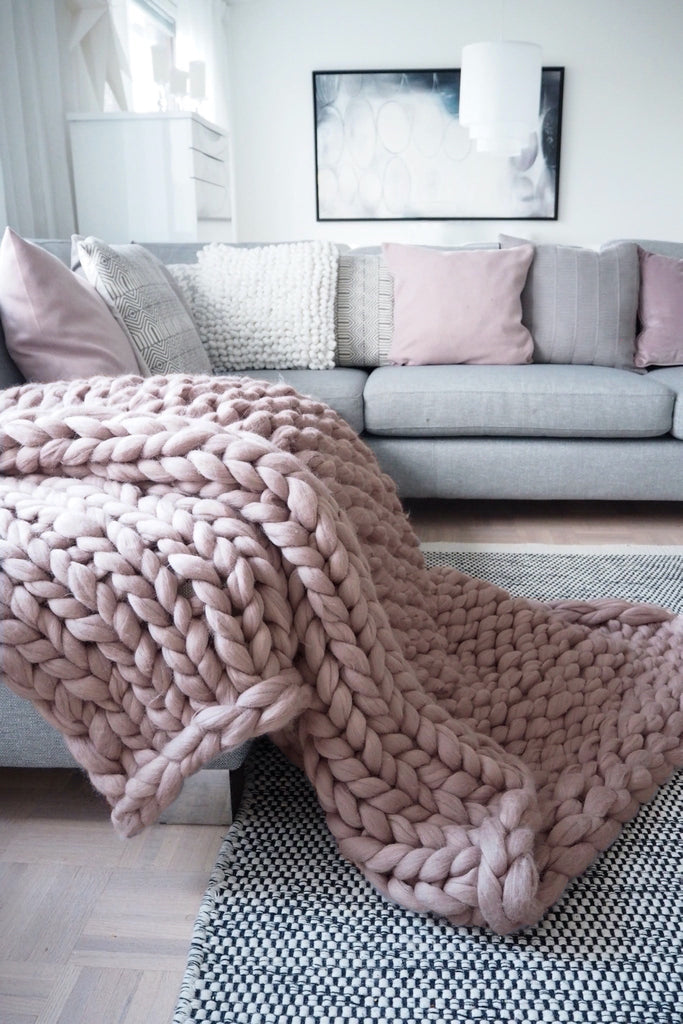 Wool Chunky Knitted Thick Blanket Yarn Bulky Kniting Throw Sofa