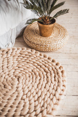 Merino wool carpet round Ø200 cm, white